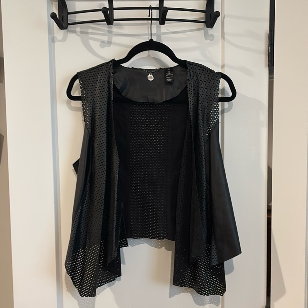 BKE Black Vest Faux Leather Vest